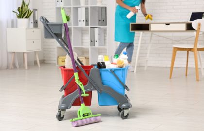 the cleaning